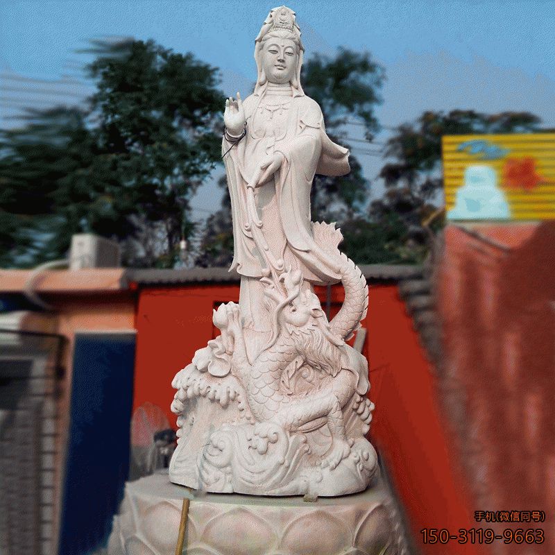 滴水如意觀音_漢白玉景點(diǎn)廣場佛像雕塑