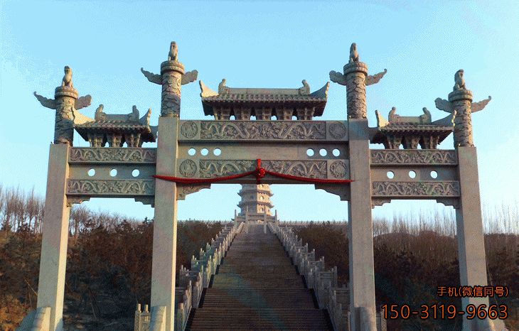 景區(qū)牌坊大門_三間四柱牌樓