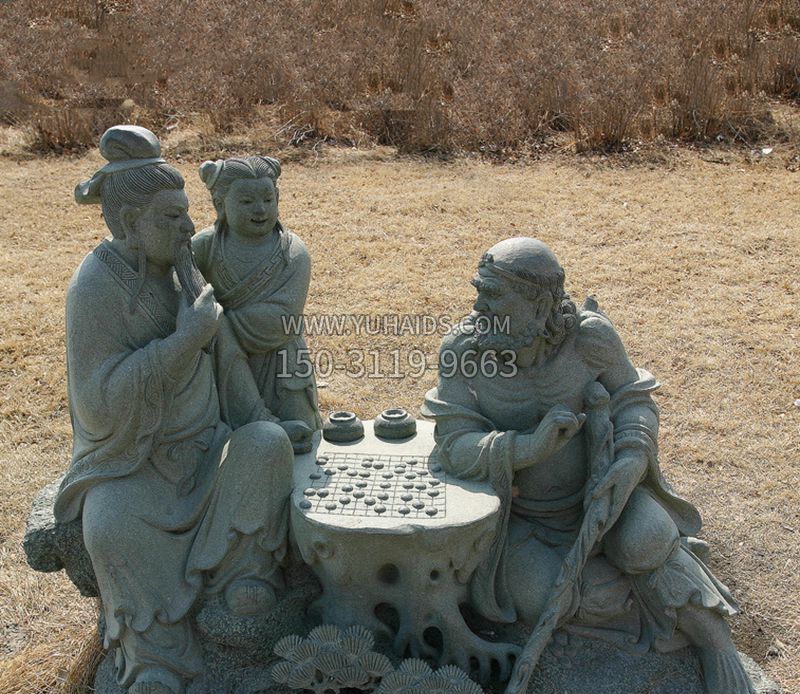 公園八仙下棋小品銅雕 公園八仙下棋小品銅雕