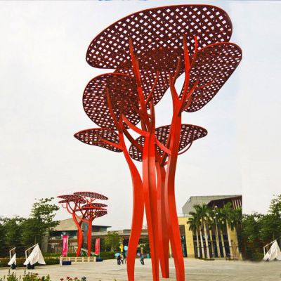 戶(hù)外廣場(chǎng)不銹鋼鏤空噴漆創(chuàng)意樹(shù)景觀(guān)雕塑