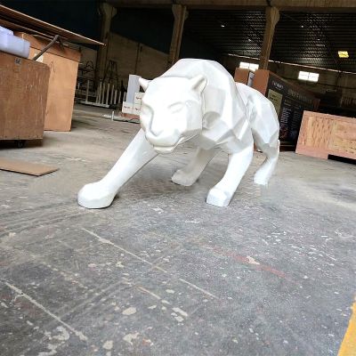 公園白鋼切面、電鍍、拋光、拉絲豹子雕塑