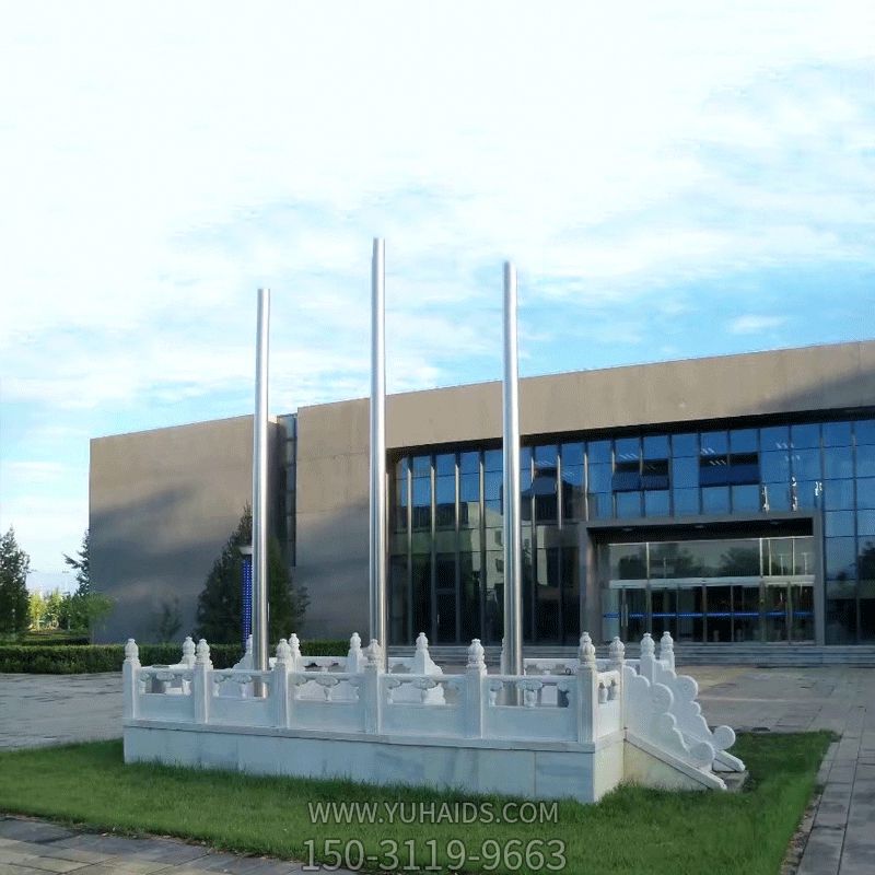 企業(yè)大型石雕廣場(chǎng)升旗臺(tái)雕塑