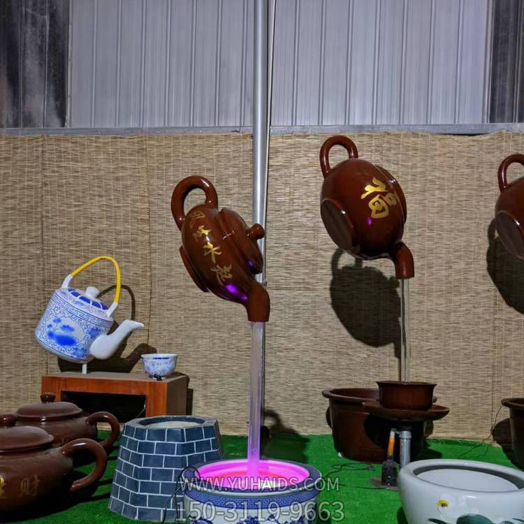 家用玻璃鋼創(chuàng)意懸空流水擺件天壺雕塑