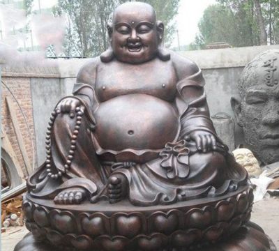 宗教廟宇銅雕戶(hù)外景觀大型神佛彌勒佛雕塑