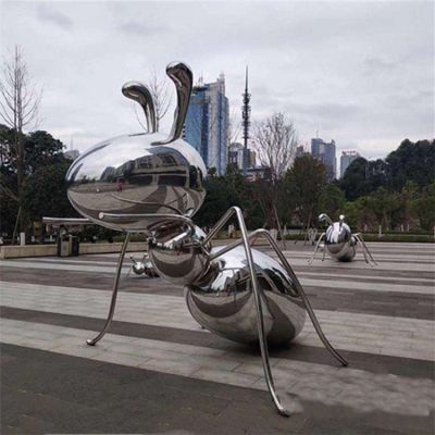 廣場(chǎng)戶(hù)外大型不銹鋼鏡面螞蟻景觀