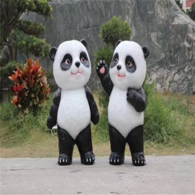 玻璃鋼卡通戶(hù)外園林景觀熊貓雕塑