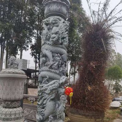 盤龍柱，青石石雕龍柱子