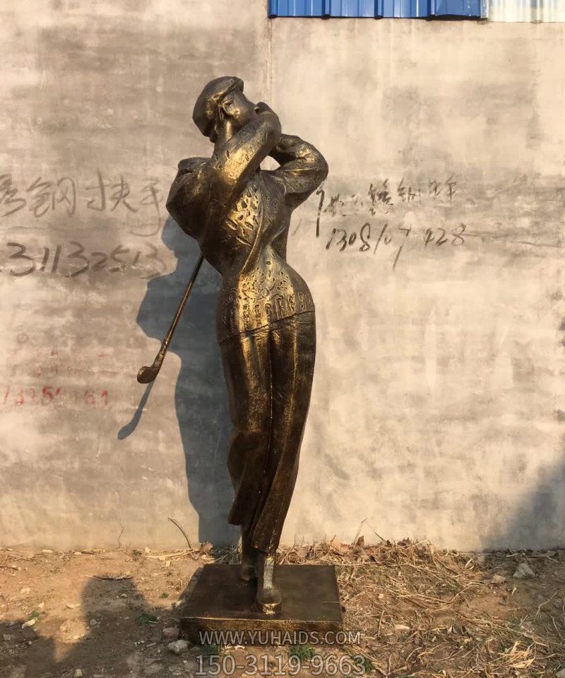 抽象打高爾夫球人物銅雕塑 抽象打高爾夫球人物銅雕塑