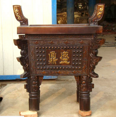 鼎盛銅鼎，雙耳四足方銅鼎