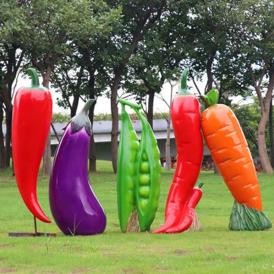 玻璃鋼仿真蔬菜，辣椒、茄子、豌豆和胡蘿卜