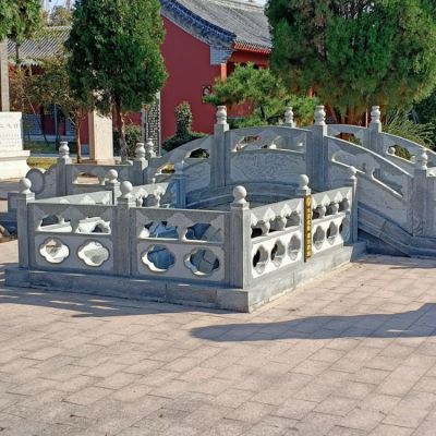 花崗巖石雕小橋，橋欄桿護(hù)欄