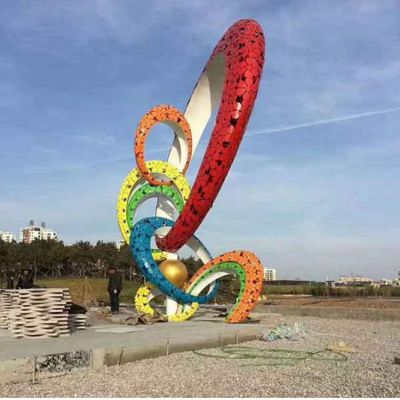 戶外廣場(chǎng)大型不銹鋼彩繪創(chuàng)意景觀擺件