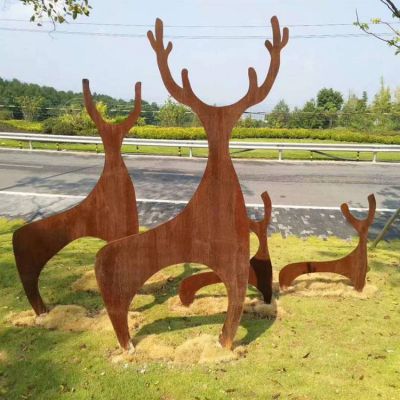 不習(xí)慣剪影戶(hù)外園林景觀抽象動(dòng)物雕塑