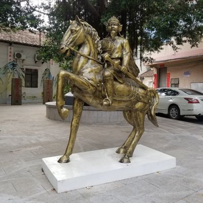 古代將軍，騎馬人物銅雕