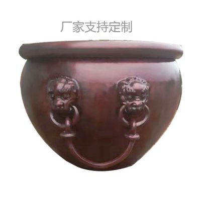 廠(chǎng)家定制玻璃鋼仿銅景觀(guān)缸雕塑
