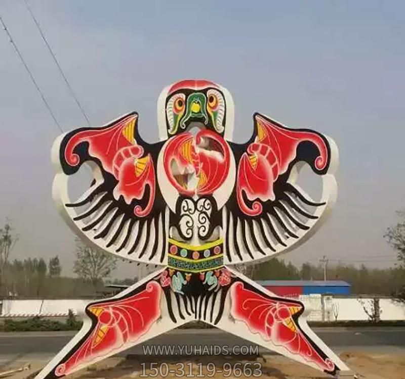城市花園廣場彩繪漢白玉風(fēng)箏石雕雕塑