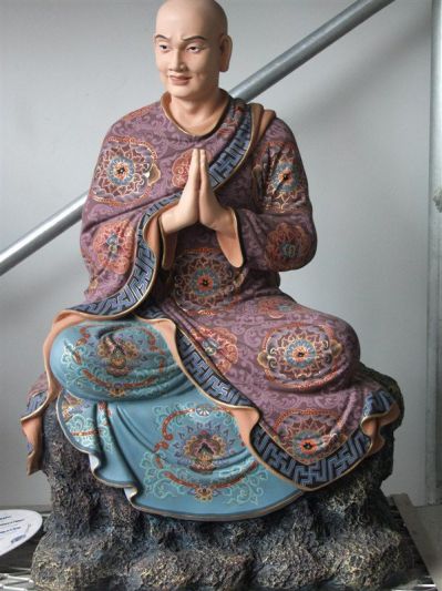 玻璃鋼彩繪寺廟供奉打坐的十八羅漢雕塑