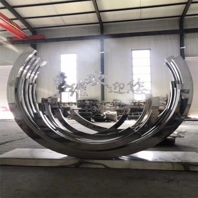 不銹鋼打磨拋光半圓字體景觀標(biāo)識雕塑