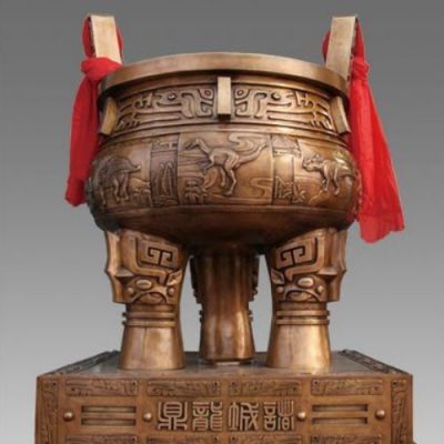 玻璃鋼仿銅戶(hù)外園林景觀大型銅鼎