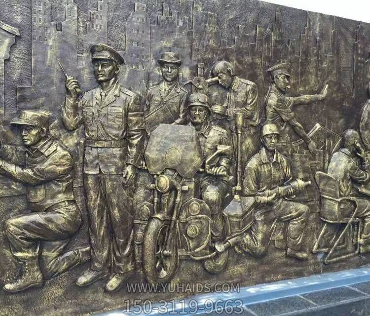庭院室內(nèi)浮雕革命戰(zhàn)士影壁壁畫(huà)雕塑