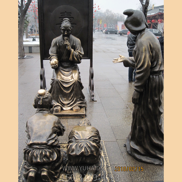 拜壽銅雕，中國(guó)傳統(tǒng)風(fēng)俗文化情景雕塑