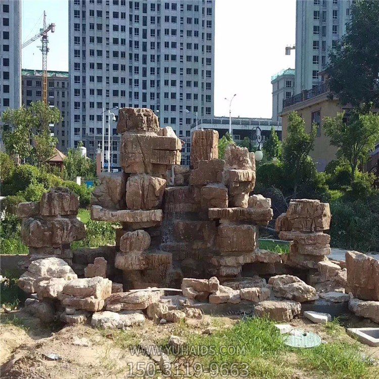 疊石假山，小區(qū)園林人造假山水景雕塑