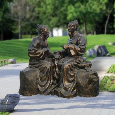 中醫(yī)文化戶(hù)外園林?jǐn)[放玻璃鋼中醫(yī)號(hào)脈民俗小品