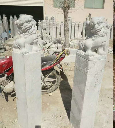 獅子栓馬柱，古建園林拴馬樁