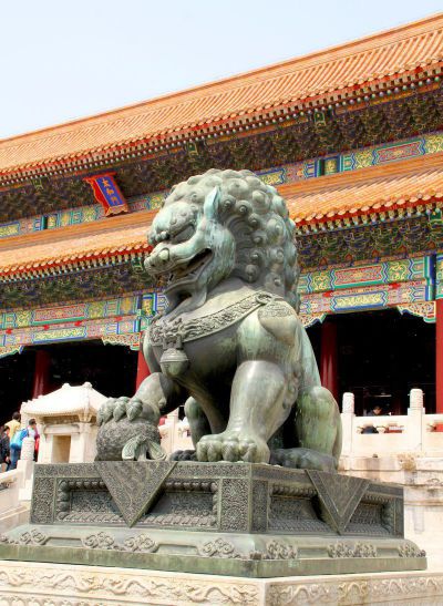 故宮戶外大型仿真動(dòng)物青石石雕獅子雕塑