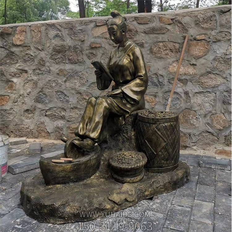公園廣場(chǎng)銅雕園林街道捻藥的人物景觀擺件雕塑