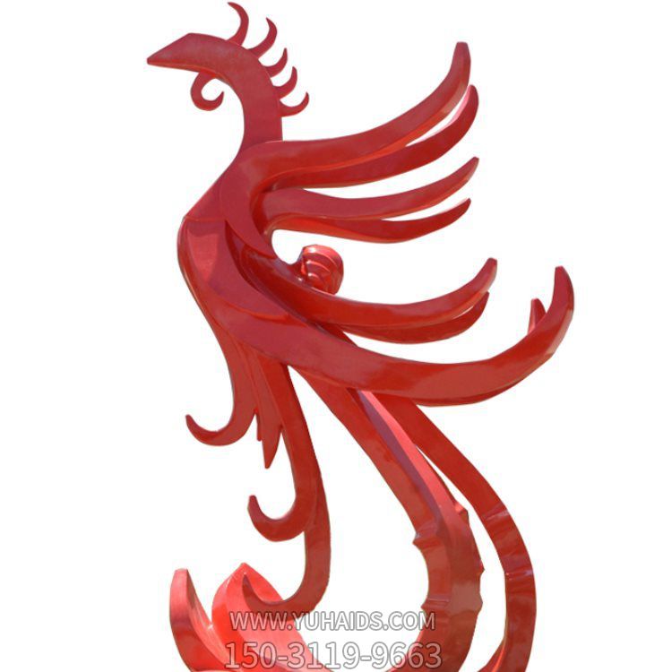 不銹鋼戶(hù)外園林廣場(chǎng)大型抽象鳳凰雕塑