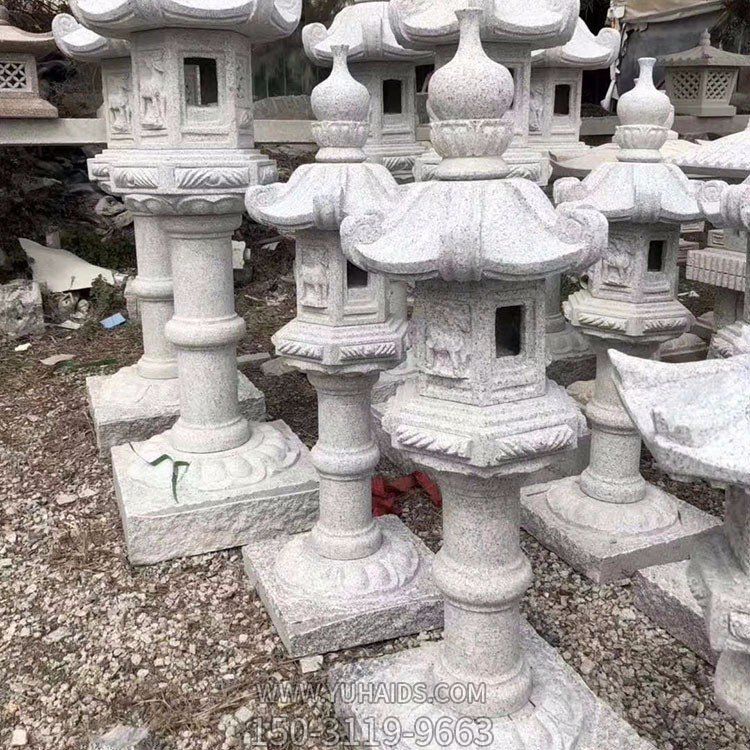 花崗巖石雕燈，中國(guó)傳統(tǒng)古建照明燈籠雕塑
