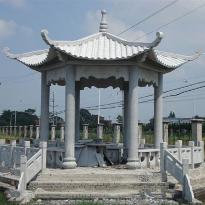 大型青石仿古建筑雕刻涼亭