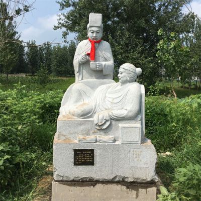 24孝故事人物，親嘗湯藥人物石雕