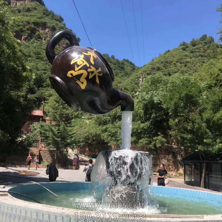 天壺雕塑 玻璃鋼仿銅園林景觀擺件戶外大型噴泉水景天壺