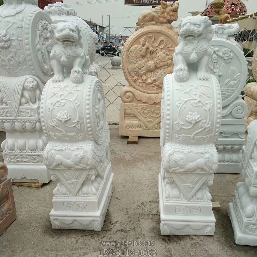 景區(qū)廣場(chǎng)漢白玉獅子石鼓石雕門(mén)墩抱鼓石 景區(qū)廣場(chǎng)漢白玉獅子石鼓石雕門(mén)墩抱鼓石