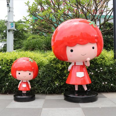 玻璃鋼卡通人偶，可愛的小女生形象