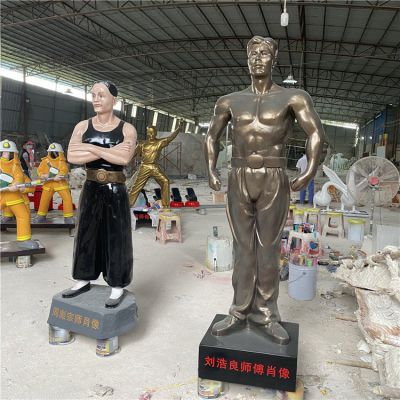 玻璃鋼人物塑像，仿銅人物和彩繪人物