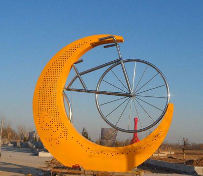 廣場公園不銹鋼自行車創(chuàng)意雕塑