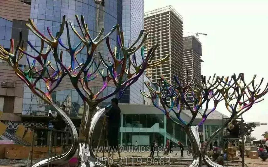企業(yè)銀行草坪擺放不銹鋼樹枝景觀雕塑 企業(yè)銀行草坪擺放不銹鋼樹枝景觀雕塑