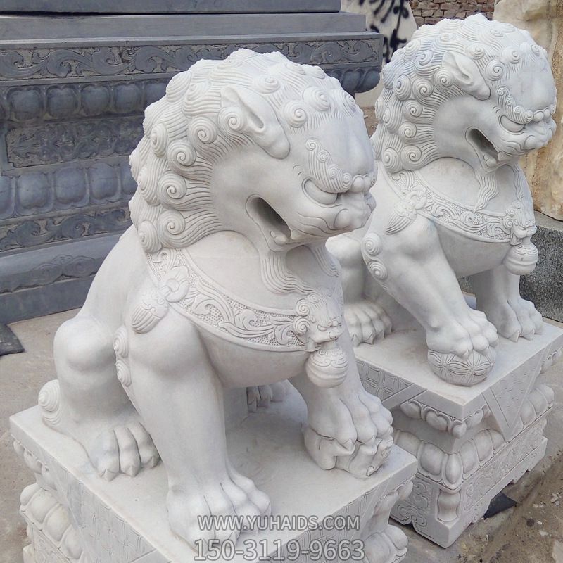 雕塑雕塑 廣場(chǎng)創(chuàng)意漢白玉石雕石獅子<a href=