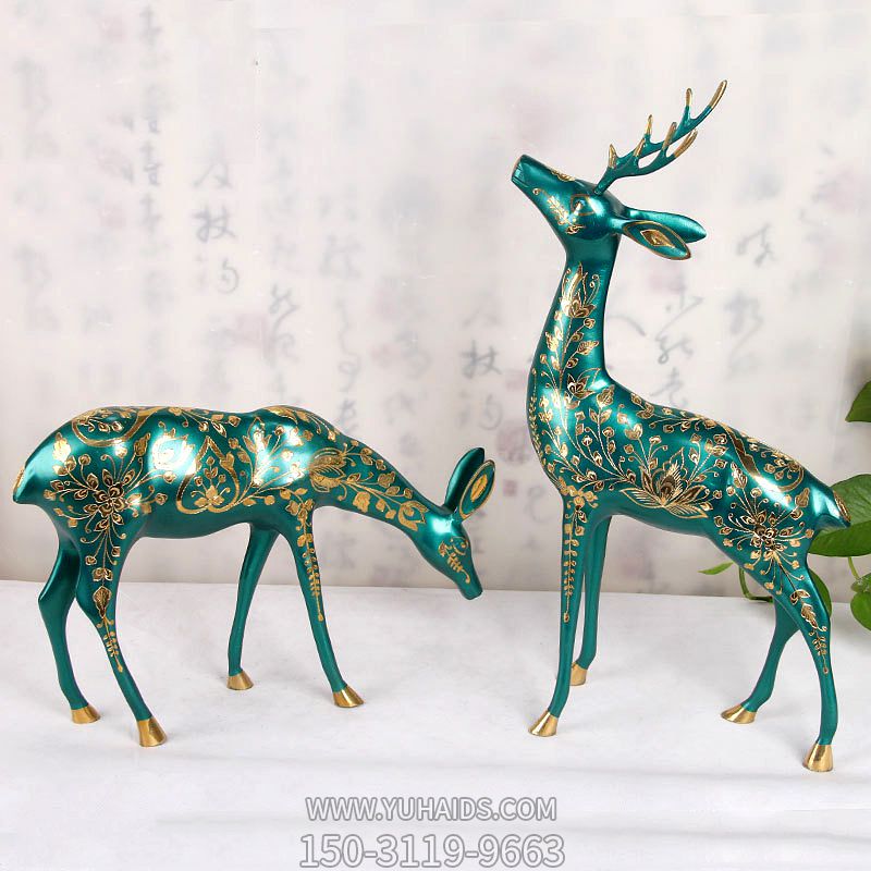 室內裝飾品玻璃鋼彩繪創(chuàng)意鹿雕塑