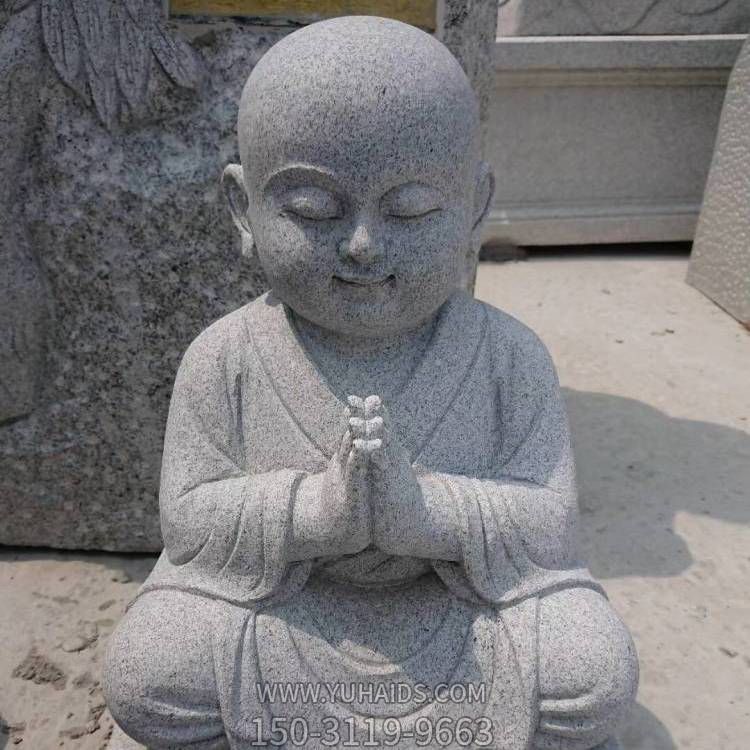 寺院園林不聽(tīng)不看不說(shuō)小和尚花崗巖擺件雕塑