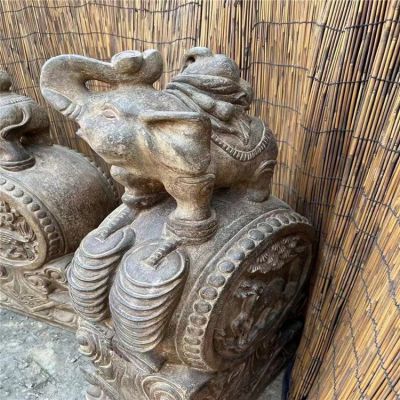 大象招財(cái)抱鼓石門(mén)墩