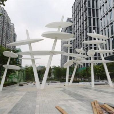 戶(hù)外廣場(chǎng)大型不銹鋼景觀創(chuàng)意樹(shù)葉雕塑