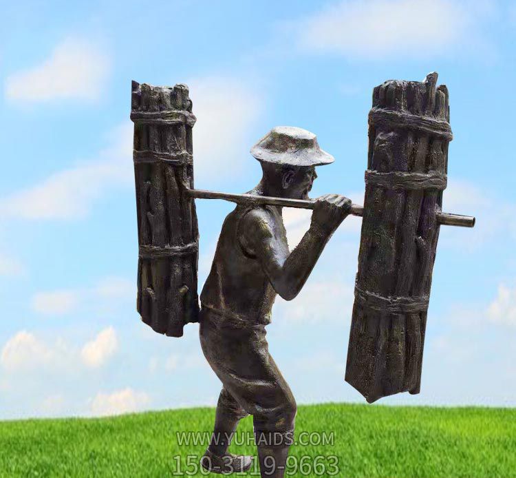 雕塑雕塑 古代銅雕鄉(xiāng)村挑柴的老人<a href=
