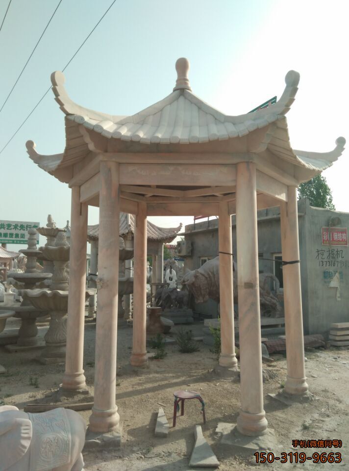晚霞紅單層、單檐、加厚、六角涼亭